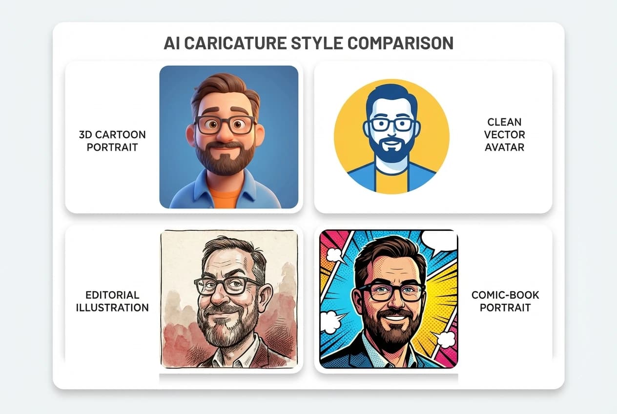 Multiple caricature styles