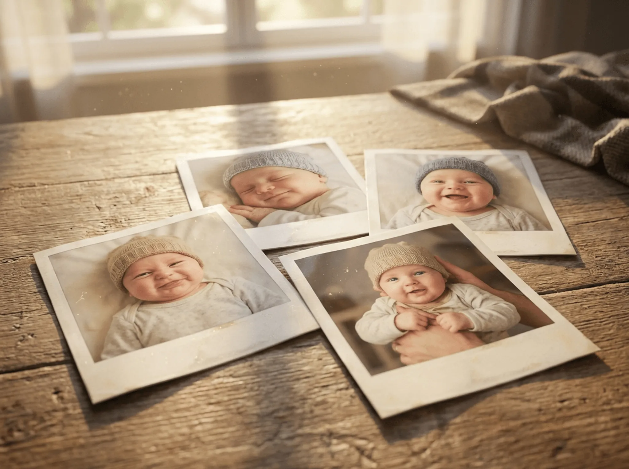 Grid showing multiple AI baby variations generated from the same parents