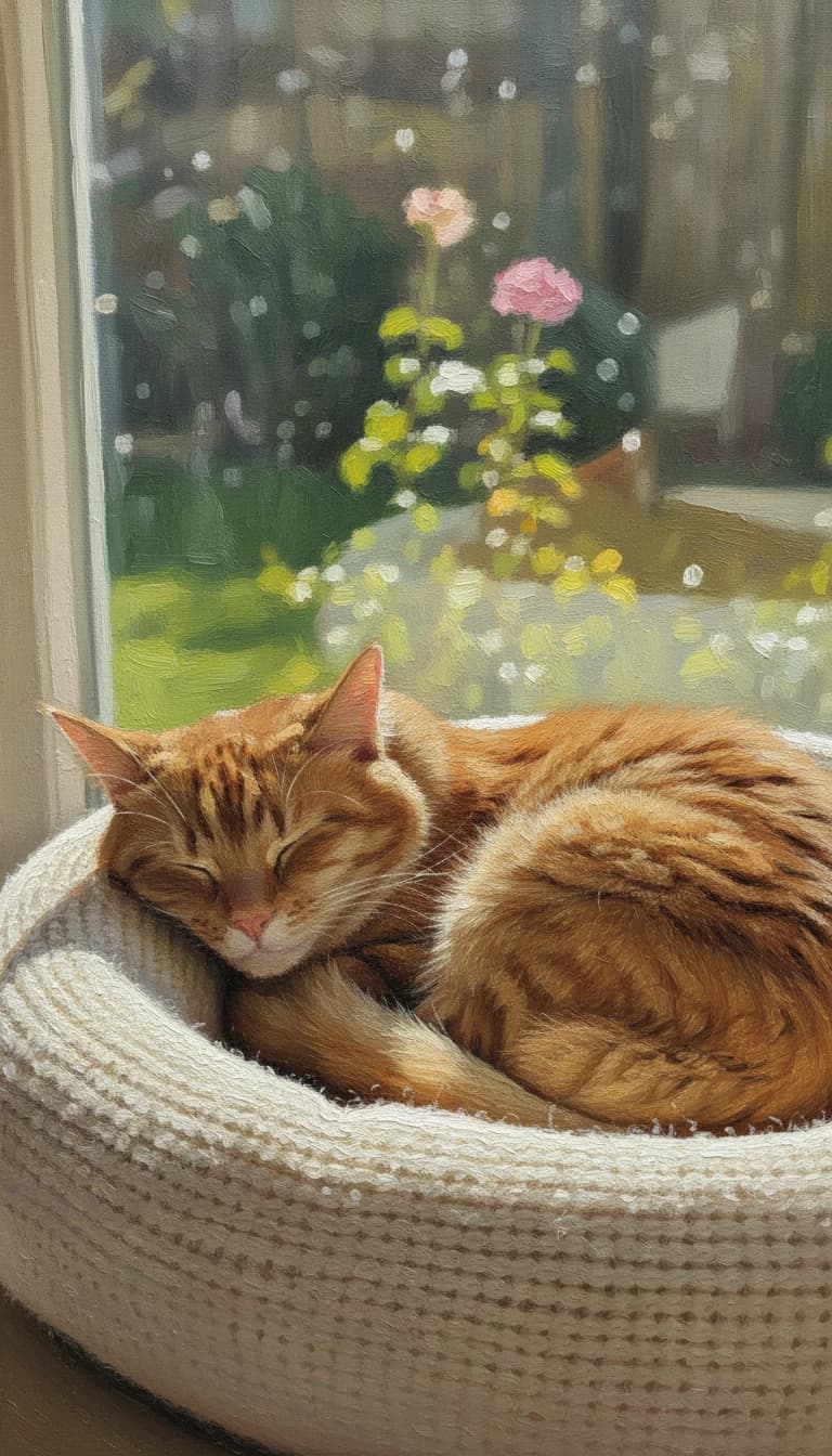 AI-generated pet oil painting result