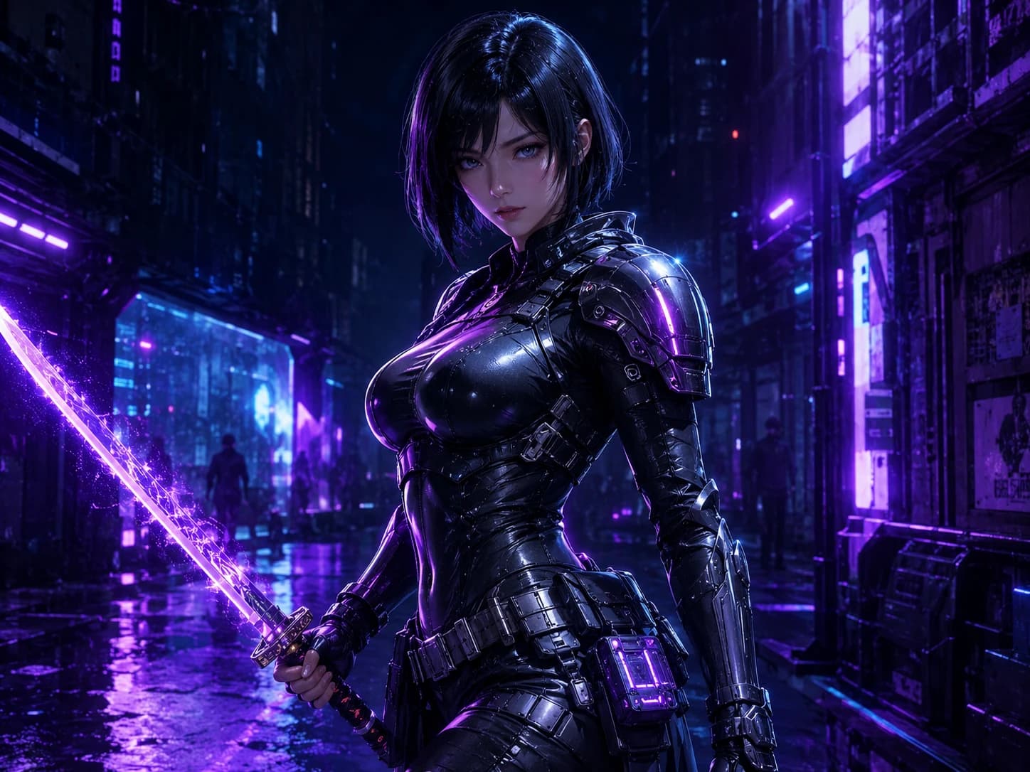 Distinct Outfit and Props in an AI character art example