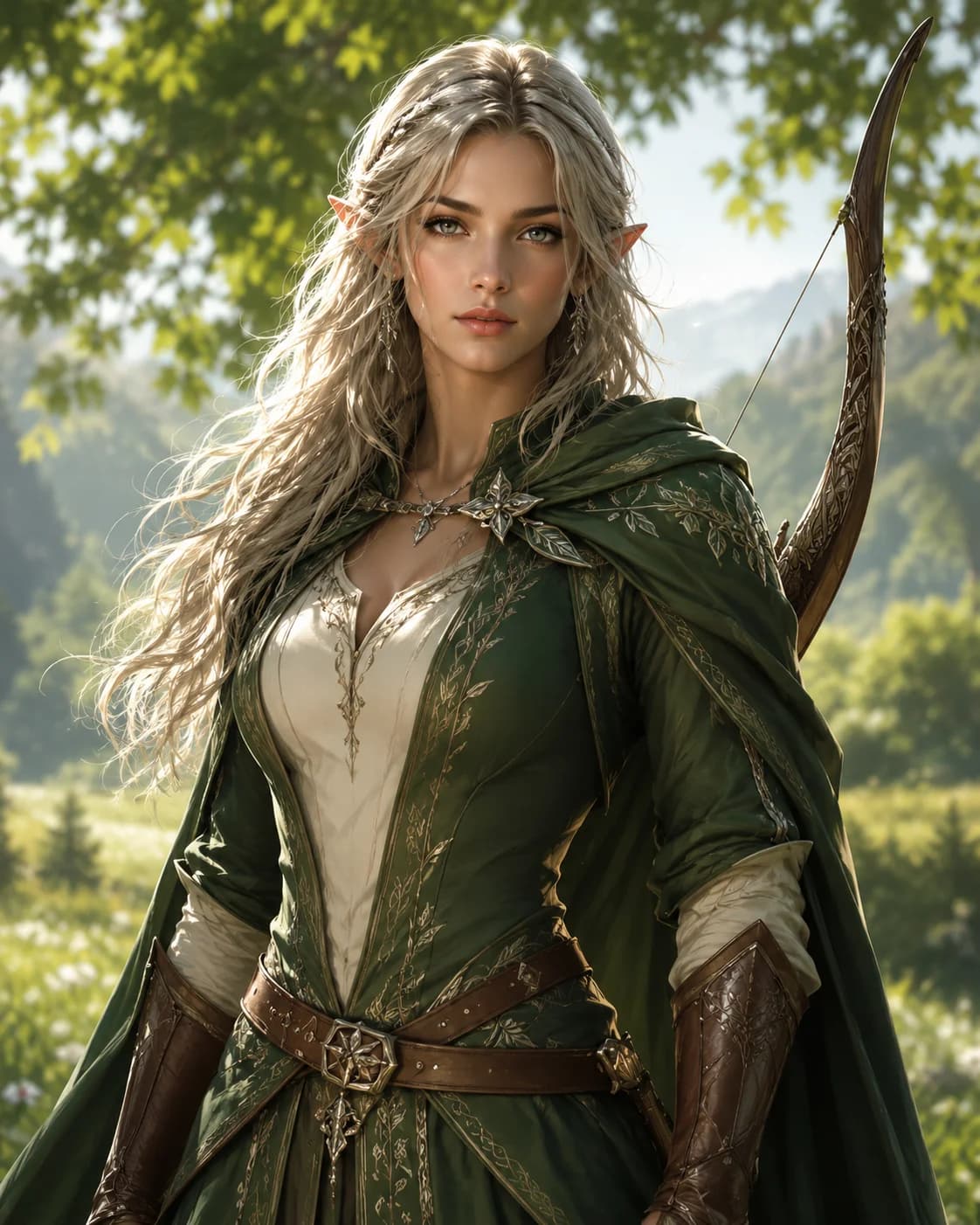 Elf ranger fantasy character portrait example