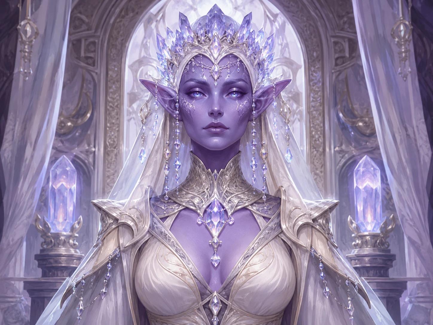 Existing fantasy portrait composition example emphasizing visible upper-body framing