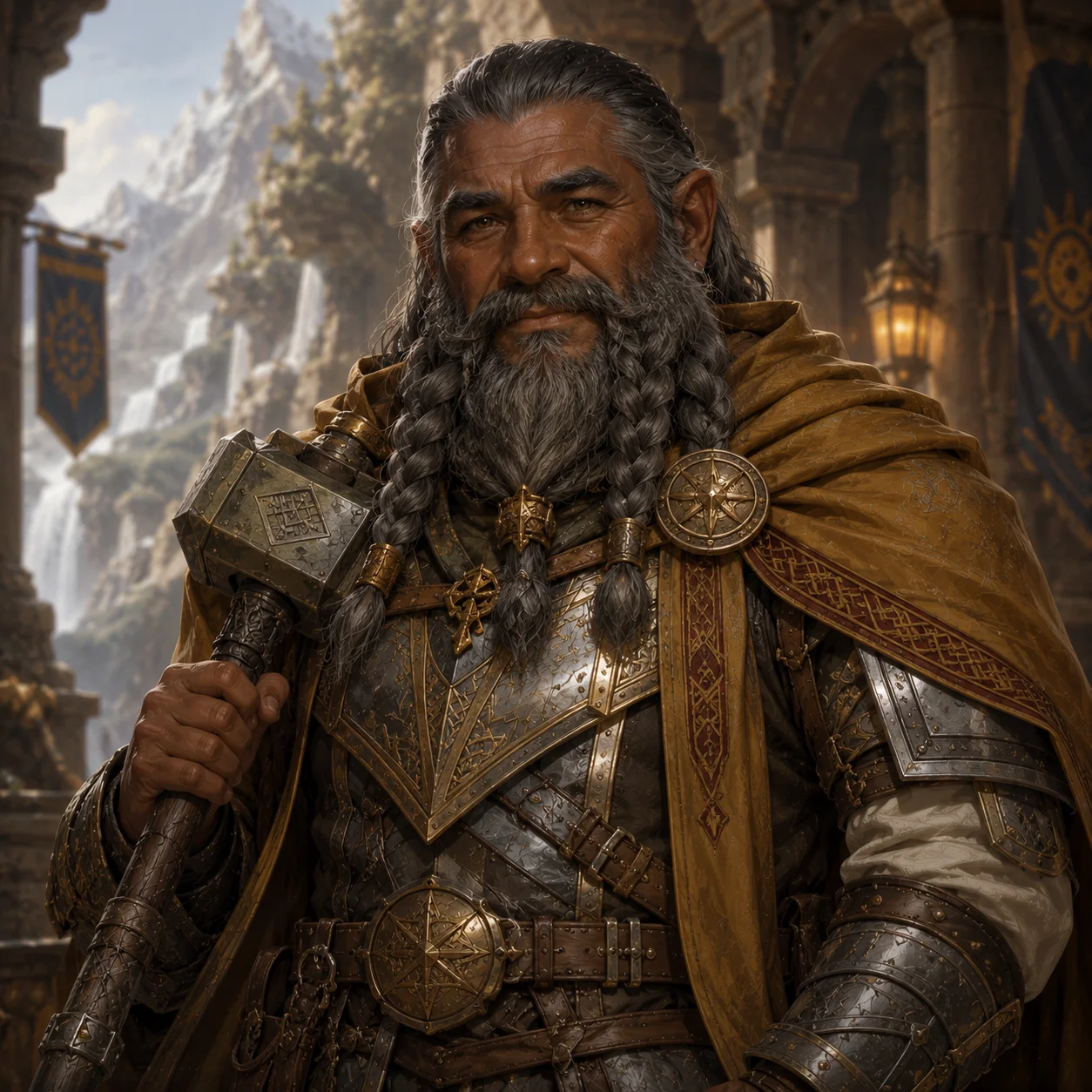 Quick D&D dwarf cleric portrait example