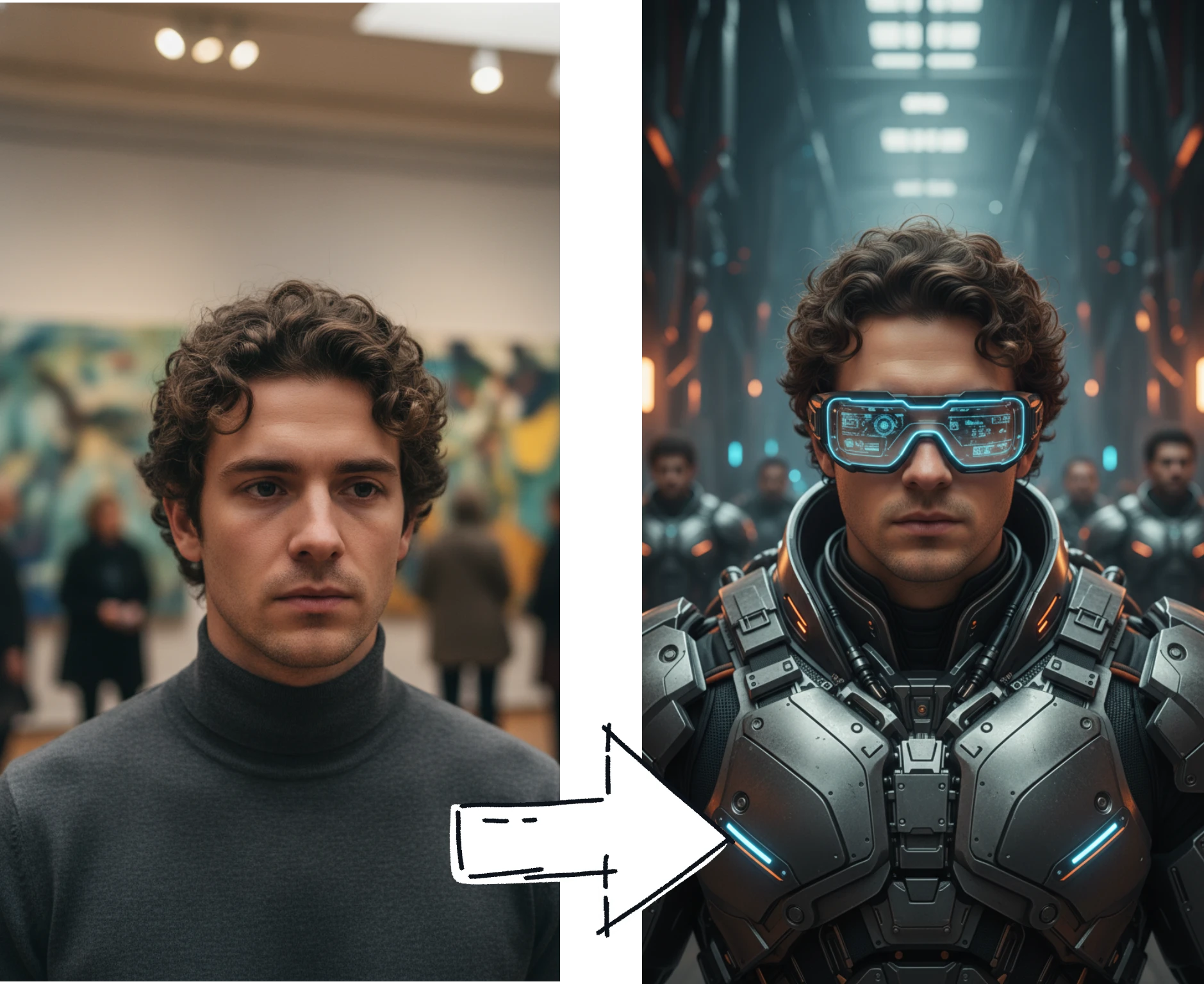 Before-after comparison showing transformation using Nano Banana Pro